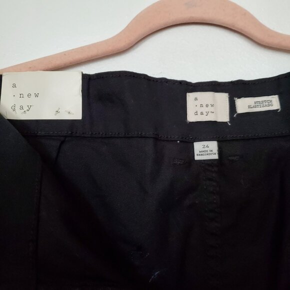 Women's A New Day Pants Size 24 Black Stretch Tapered Leg High Rise Relaxed Fit - Picture 11 of 13